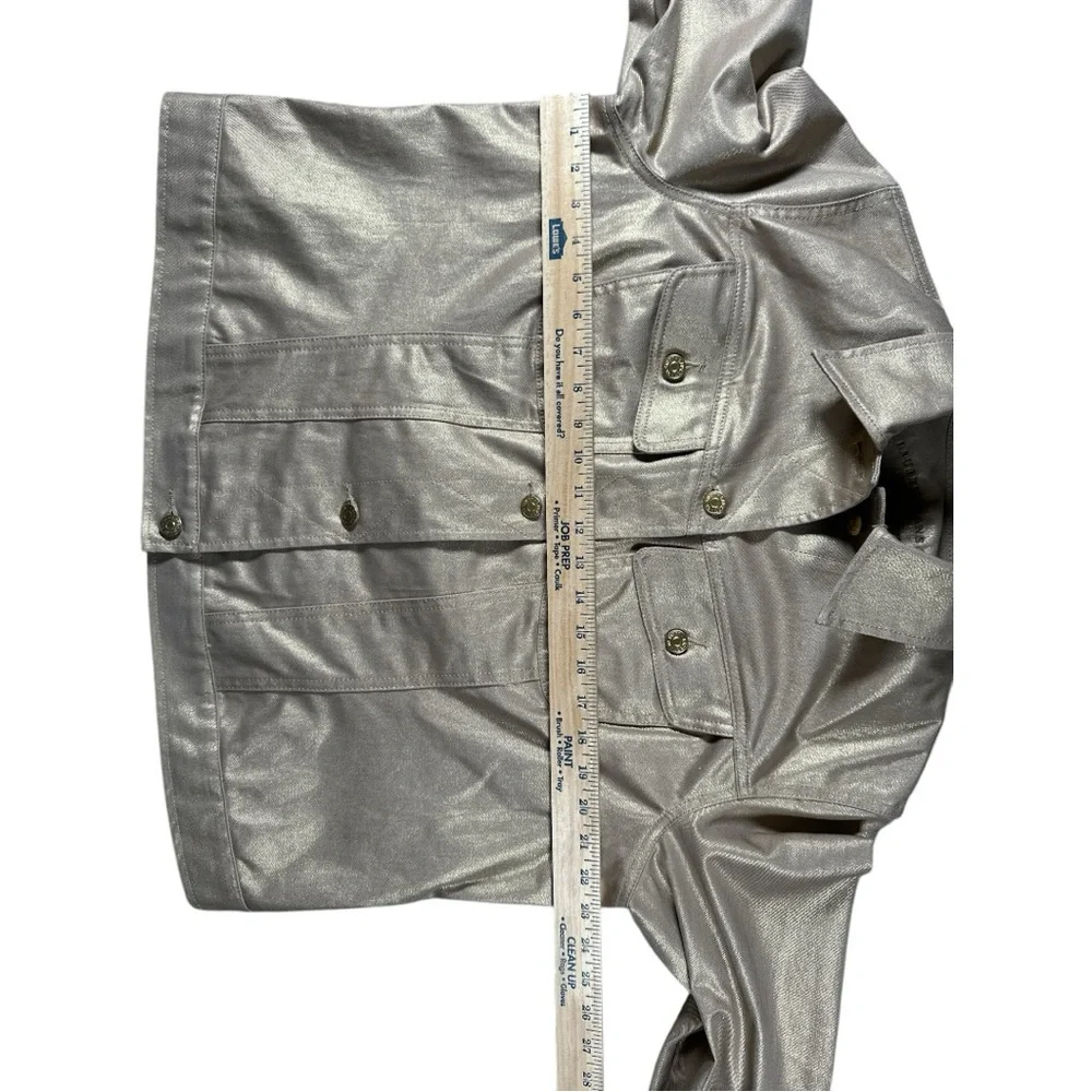 Lauren Jeans Co Ralph Lauren Metallic Gold Jean Style Jacket Women’s 1X - Picture 7 of 8